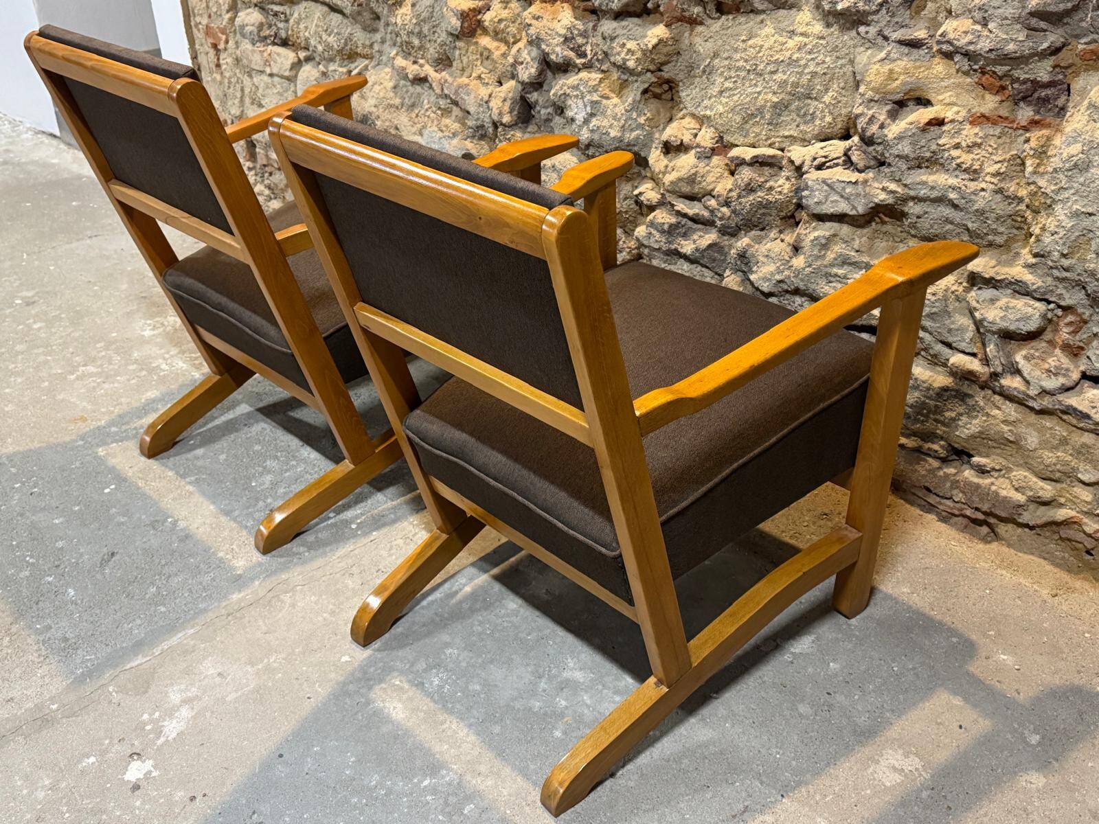 Pair of restored retro armchairs in the style of Krásná Jizba, 1960s