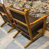 Pair of restored retro armchairs in the style of Krásná Jizba, 1960s