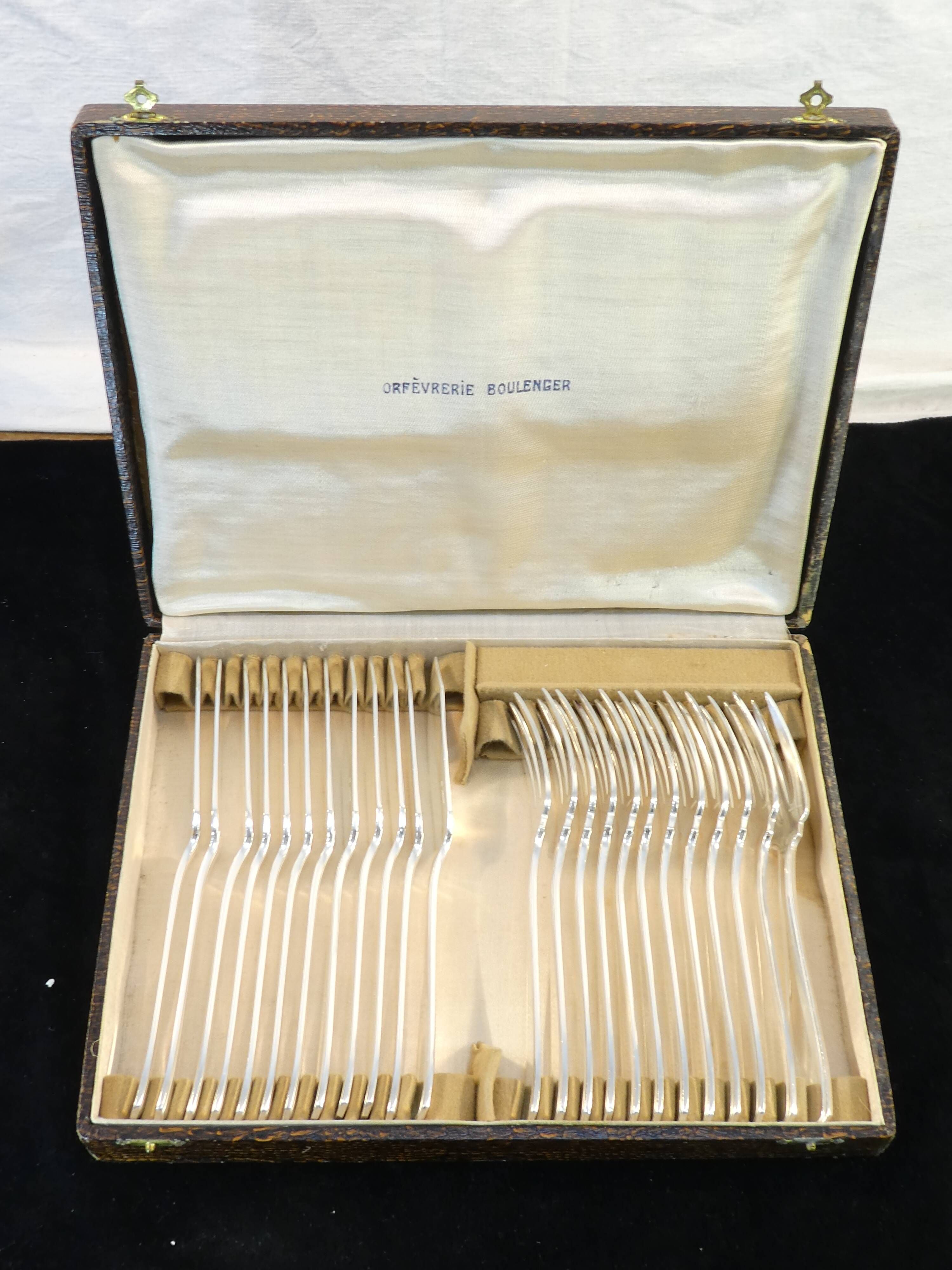 12 fish cutlery knife knife BOULENGER in silver metal Model SUZY