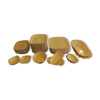 Vintage tableware service Revol France – mustard yellow – 1970s