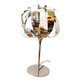 Space age chrome metal lamp