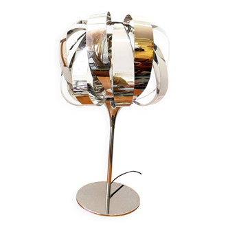 Space age chrome metal lamp
