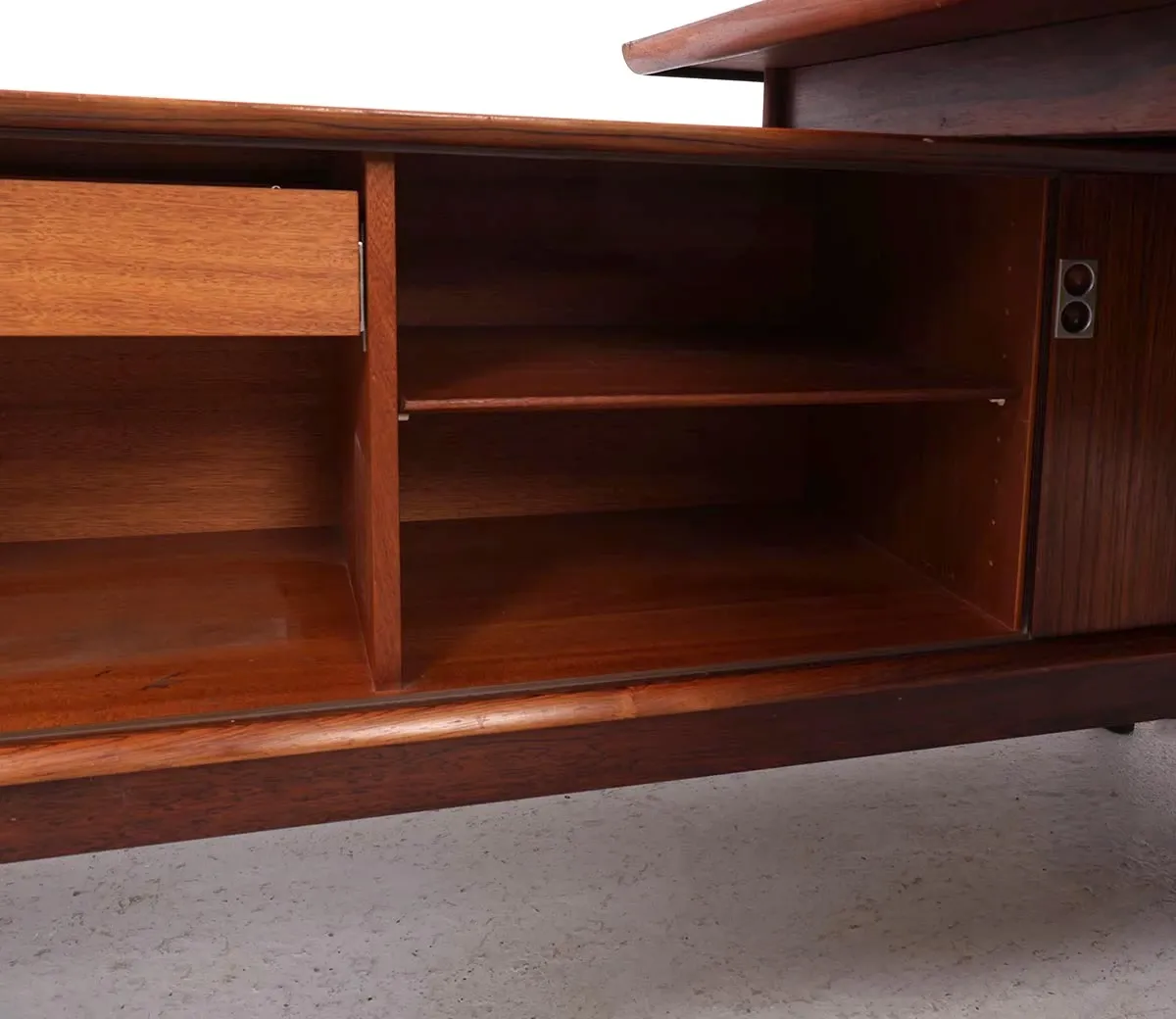 Vintage executive desk with sideboard, Arne Vodder for Sibast, 1960s