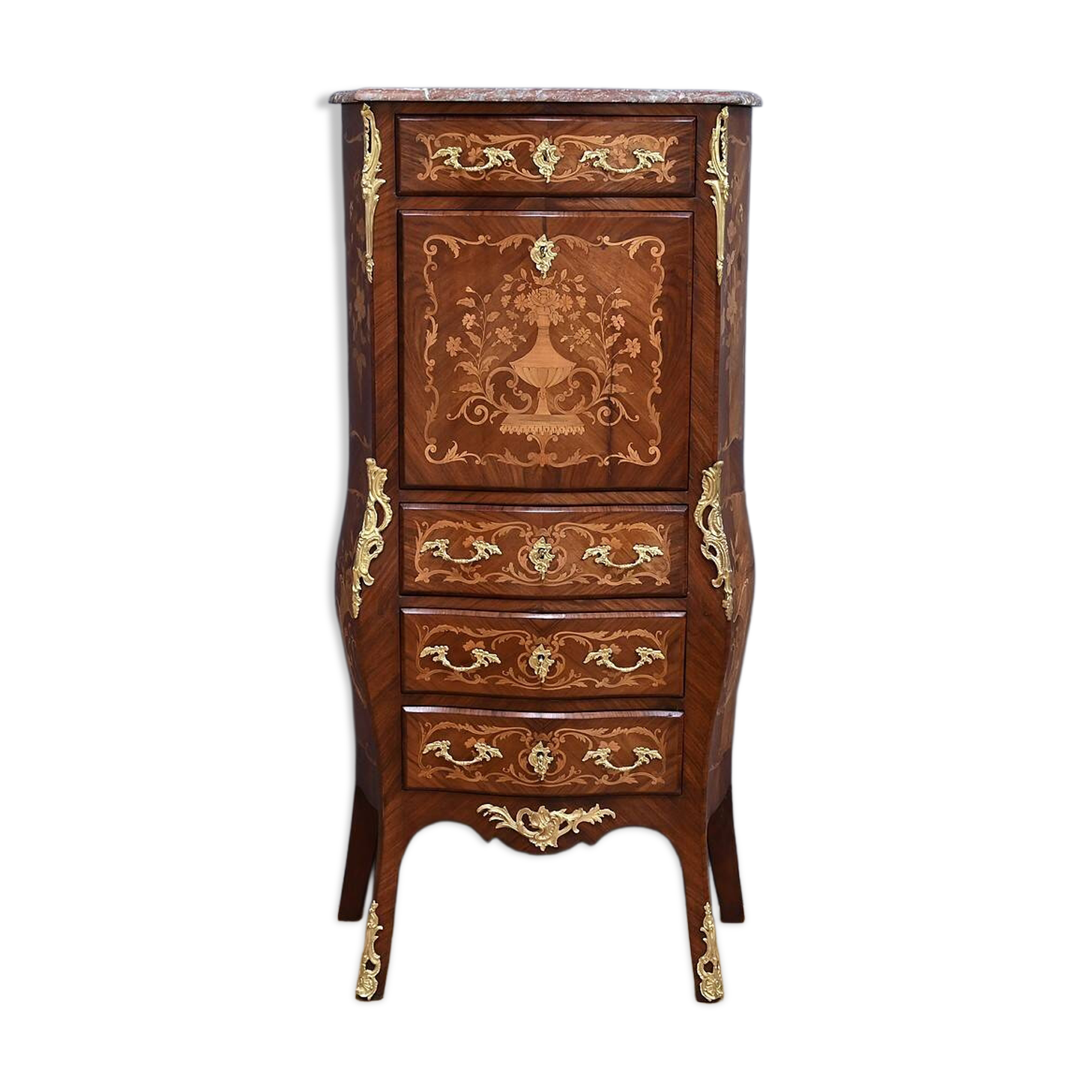 Secretary in precious wood marquetry, Transition style, Napoleon III period – Mid-19th century