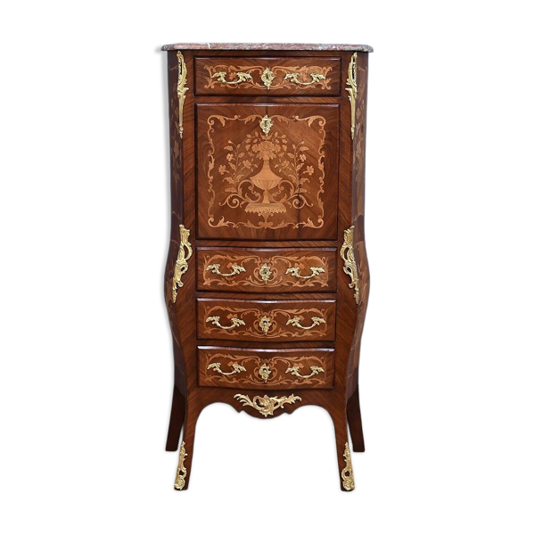 Secrétaire en marqueterie de bois précieux, style Transition, époque Napoléon III, milieu XIXe — Beyit