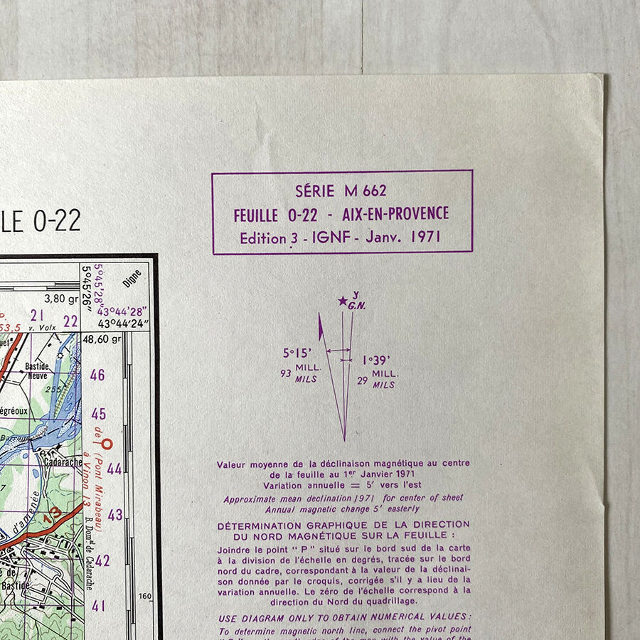 Carte Aix en Provence 1971