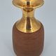 Vase in raw chamotte sandstone enameled with gold, Italy, Bitossi for Raymor, circa 1960/1970