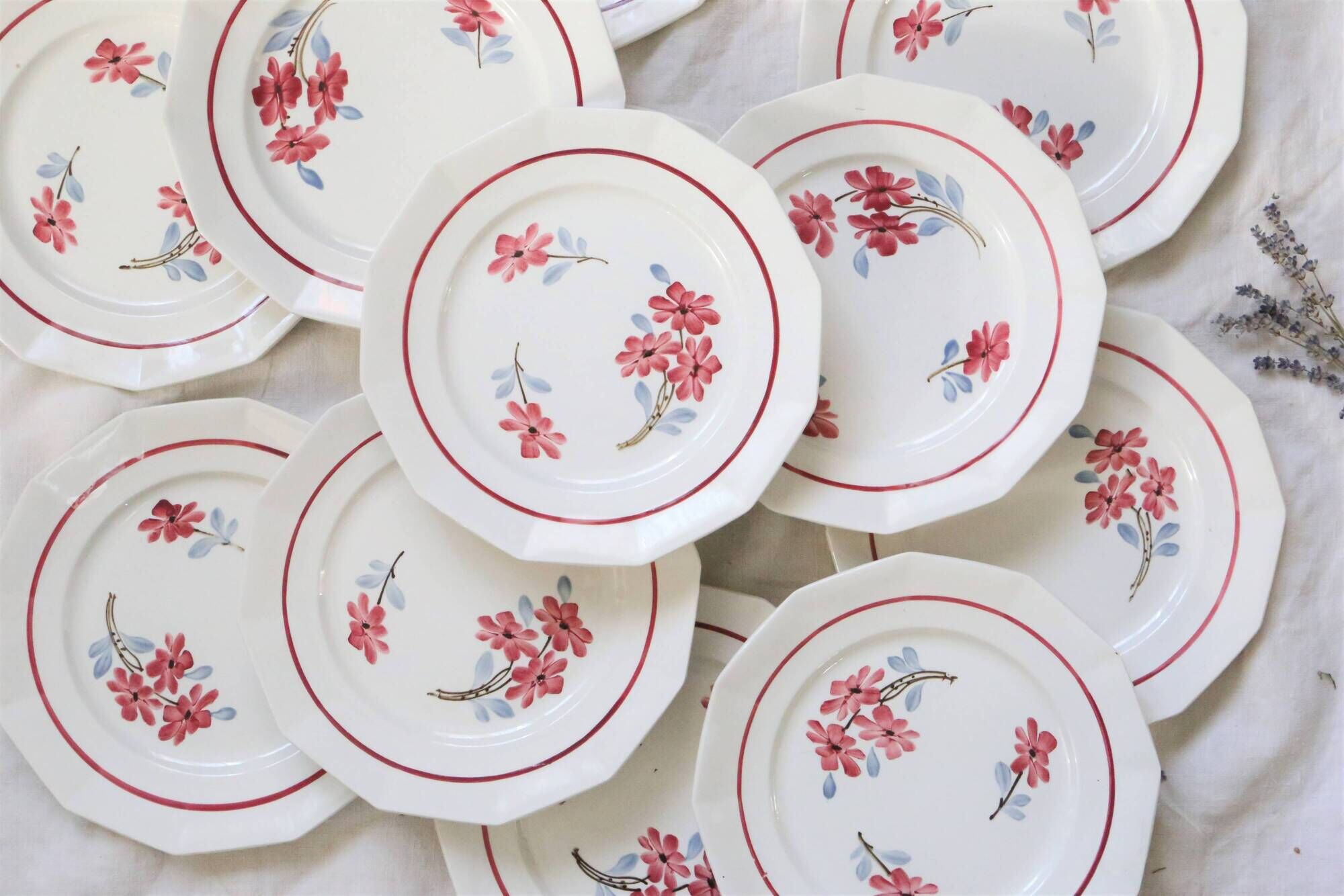 Dinner plates x6, Ceranord, Semi French Porcelain from the late 1950s