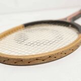 1970 Spalding black and red wooden tennis racket