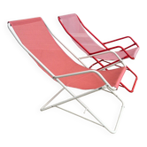 Bahama duo of deck chairs – EMU – Folding – Red and white