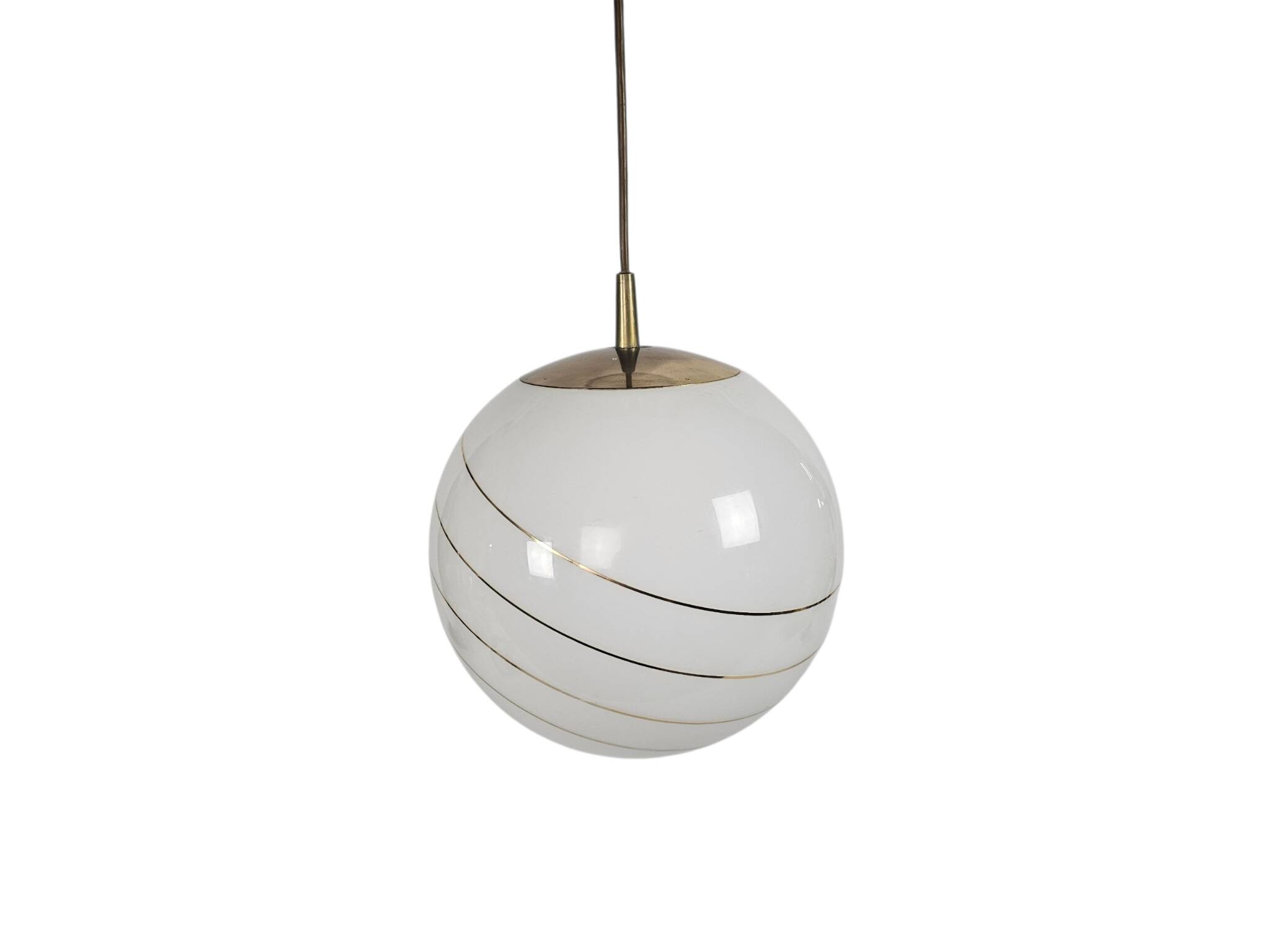 Massive - Hollywood Regency - spherical pendant lamp - opaline - Belgium