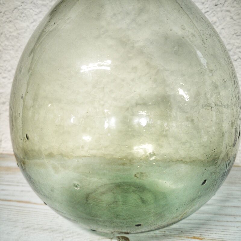 Demijohn green 7 liters in blown glass