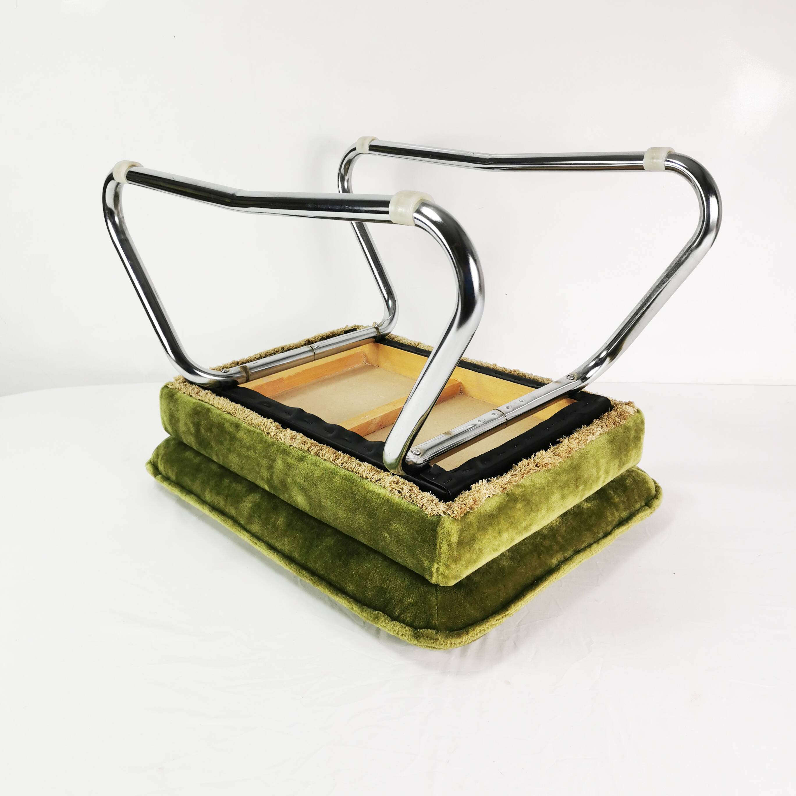 Art Deco folding pouf, Germany, 1970s