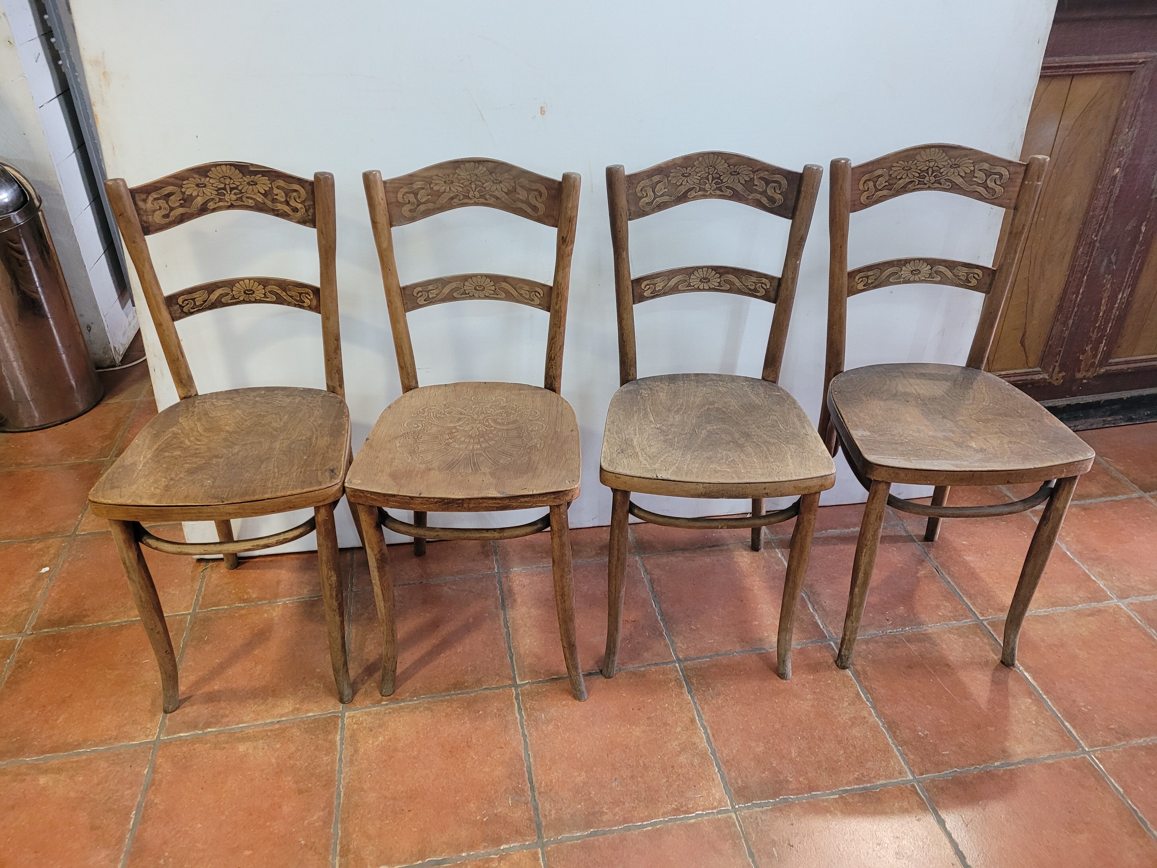 4 antique bistro chairs