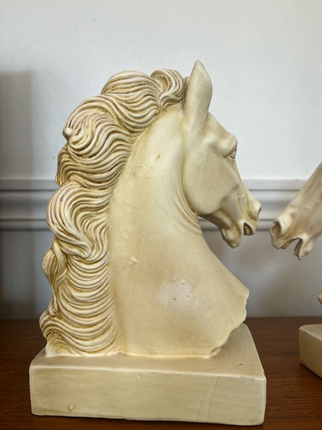 Pair of plaster horse bookends