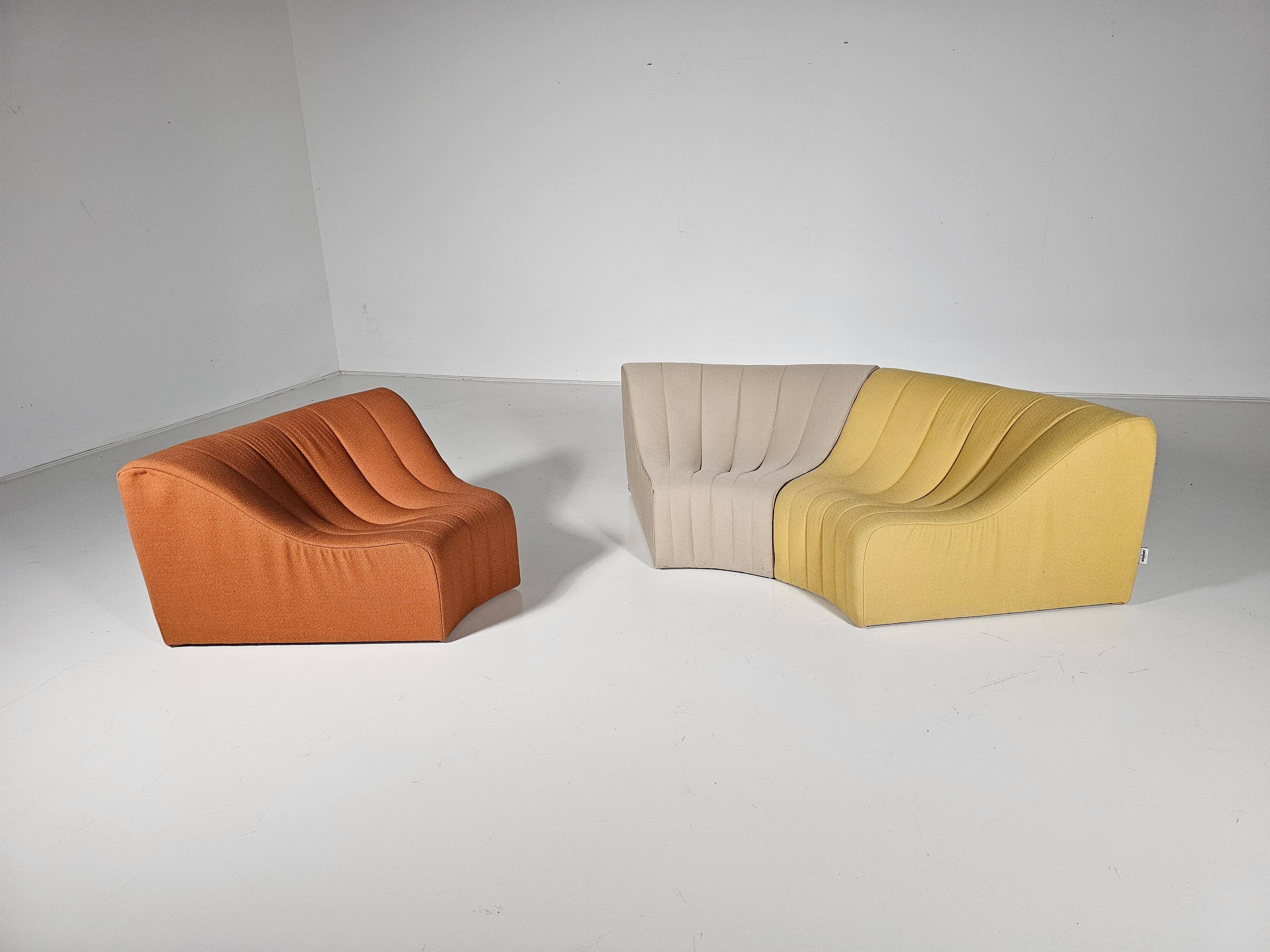 Kwok Hoi Chan "Chromatic" modular sofa in orange, yellow and cream.