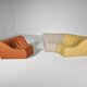 Kwok Hoi Chan "Chromatic" modular sofa in orange, yellow and cream.