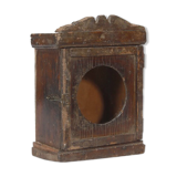 Little old wall showcase box has clock patina of origin india