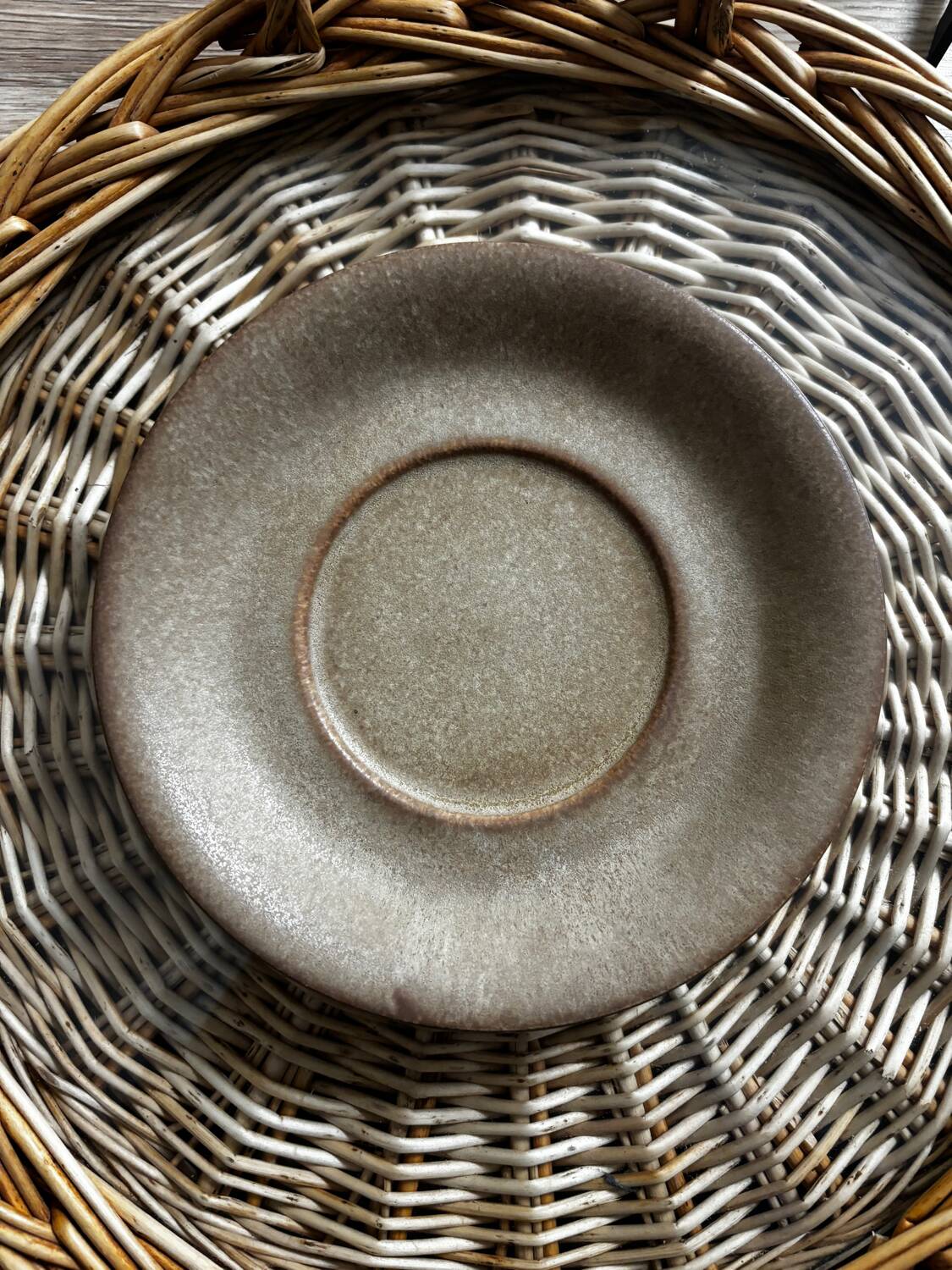 Set of 6 vintage brown saucers