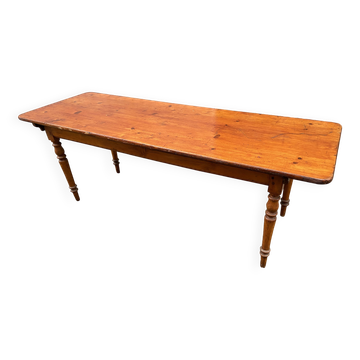 Large Alsatian bistro coffee table in fir French bistro table 1930