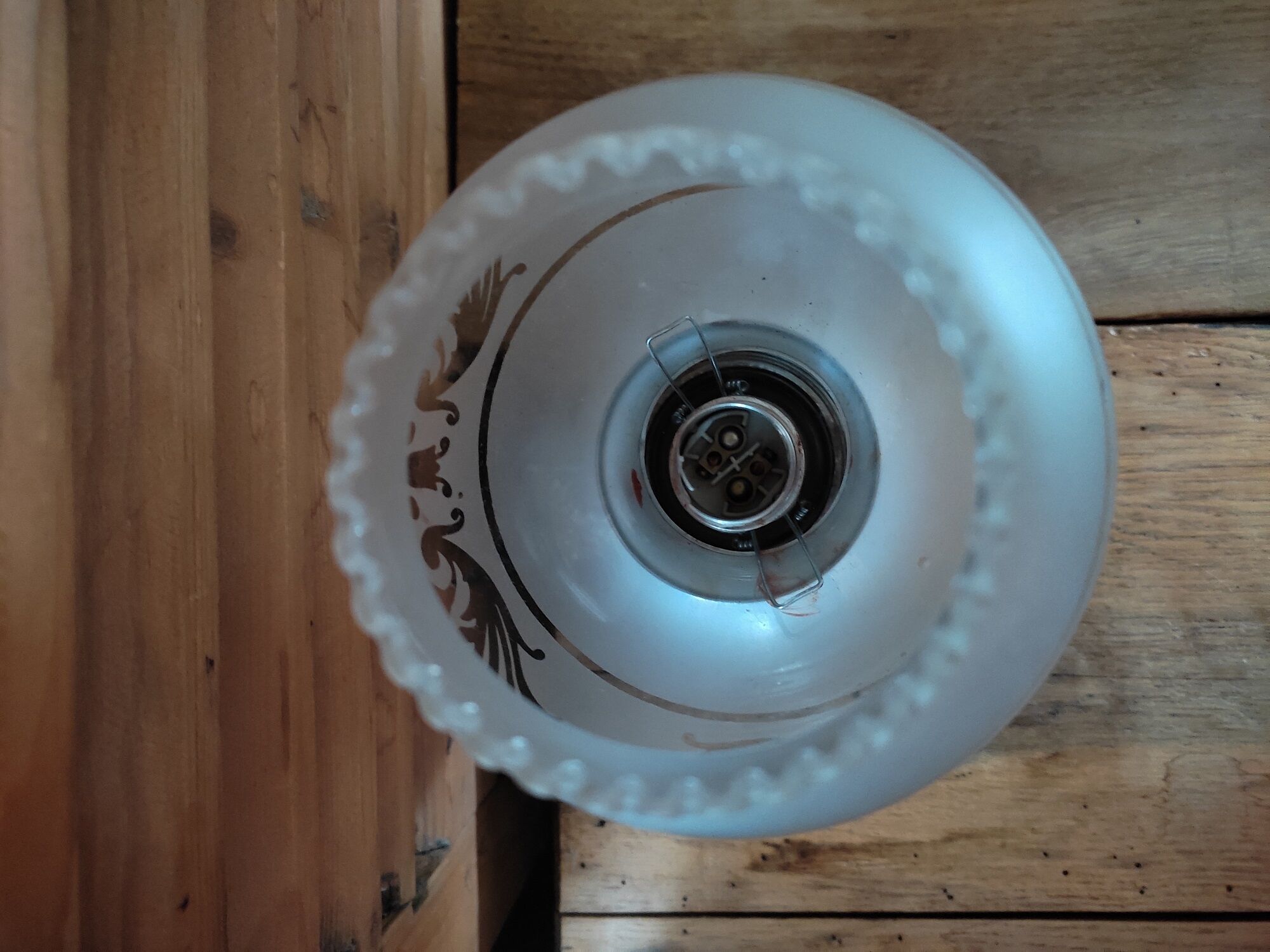 Wall lamp in chrome alloy opaline and tulip in vintage glass bt53