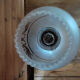 Wall lamp in chrome alloy opaline and tulip in vintage glass bt53