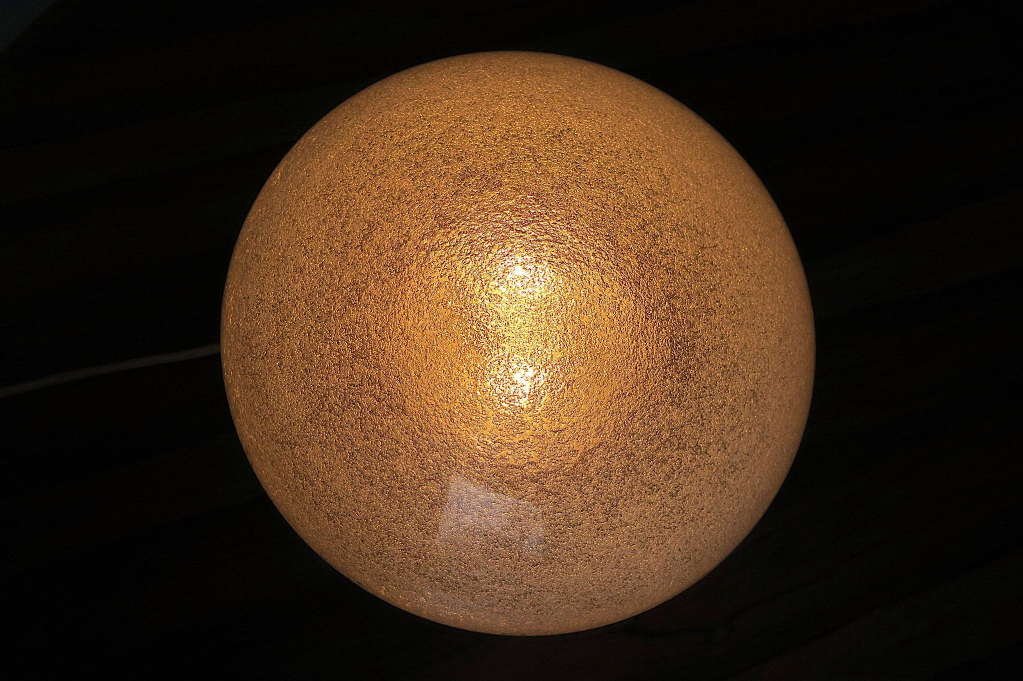 Italian domed ceiling or wall light in frosted Mazzega Murano glass, 1960s