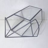 Glass terrarium mini cactus greenhouse in glass and metal