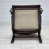 1970s, Scandinavian armchair, furniture wool, dark beech wood.