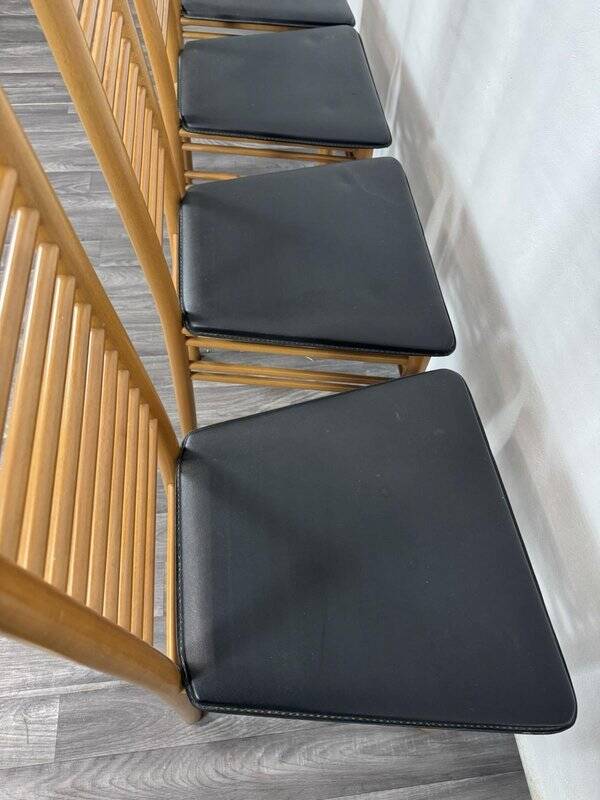 Ladder Back Dining Chairs, Italy, 1980, Set of 4