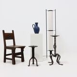 Ensemble de 2 chaises en chêne sculpté à la main espagnol du 19ème siècle