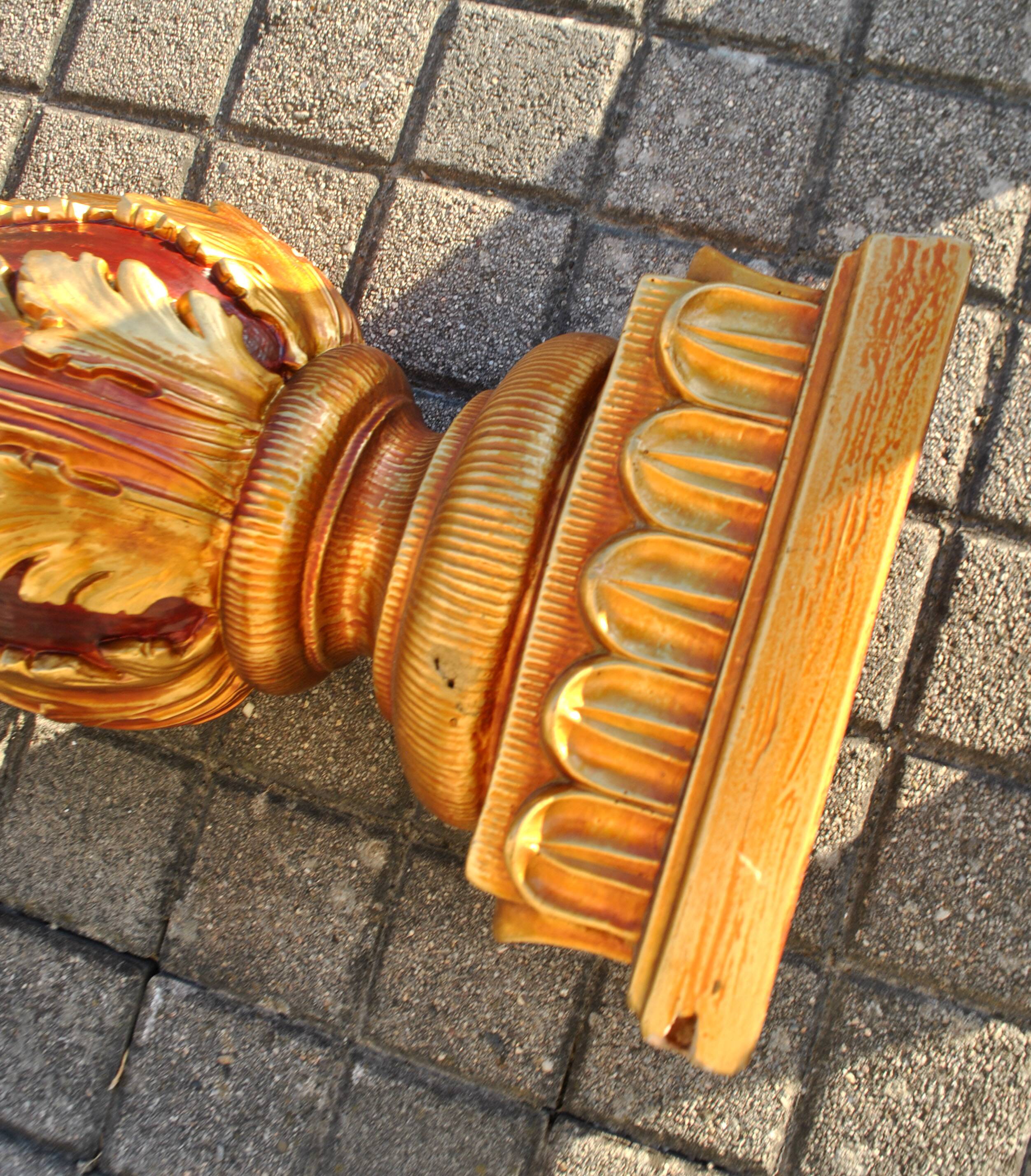 Decorative plaster column - gold lamp base - Creation JP France