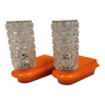 Lampes de salle de bains d'une jolie couleur orange avec un abat-jour en verre cristal et une base en plastique fin et dur