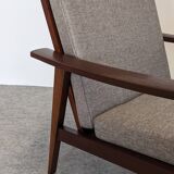 Scandinavian style armchair in teak, Eastern Europe around 1950.