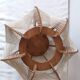 Scandinavian hanging lamp in wood and stretched wires