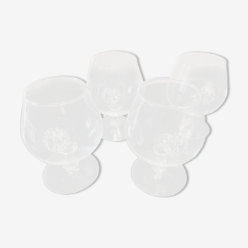 Lot de 4 verres en cristal