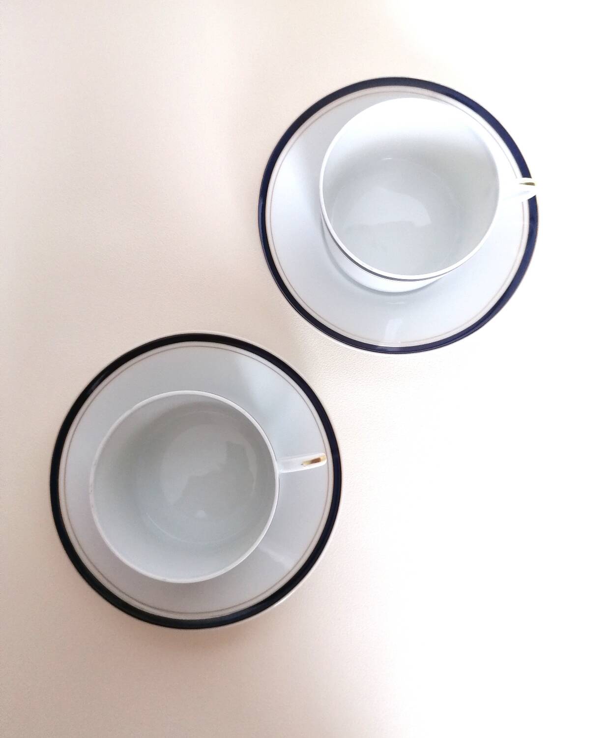 Duo of Limoges Haviland cups from the Nuit bleue collection