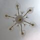 Mid-Century Modern Italian Murano Lattimo and Brass Chandelier, 1970s