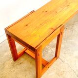 Edvin Helseth pine bench model Trybo, for the Trysil ski resort, Norway, 1964