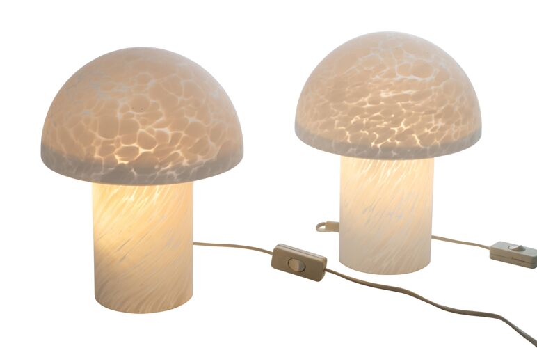 Glas Eckert vintage mushroom lamps, set of 2