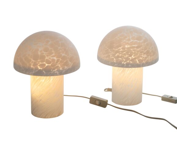 Glas Eckert vintage mushroom lamps, set of 2