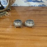 Indian Kutch 800 Silver Open Salt Cellar Pair of 800 Silver Salt Cellars