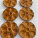 6 oyster plates ceramic glazed vintage