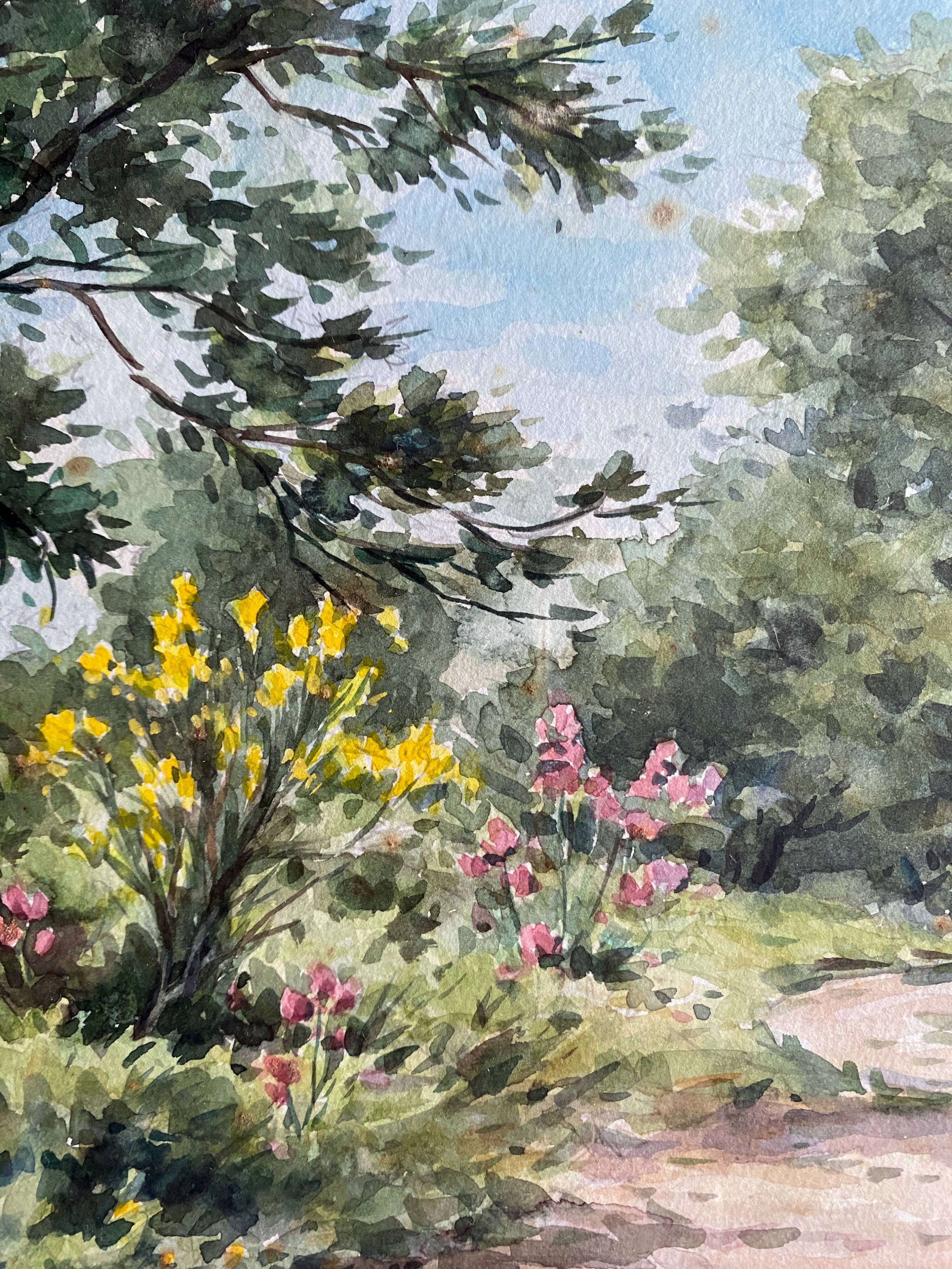 Watercolor Painting Jeep Nefkens (1926/1999) Watercolor "The Garden"