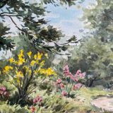 Watercolor Painting Jeep Nefkens (1926/1999) Watercolor "The Garden"