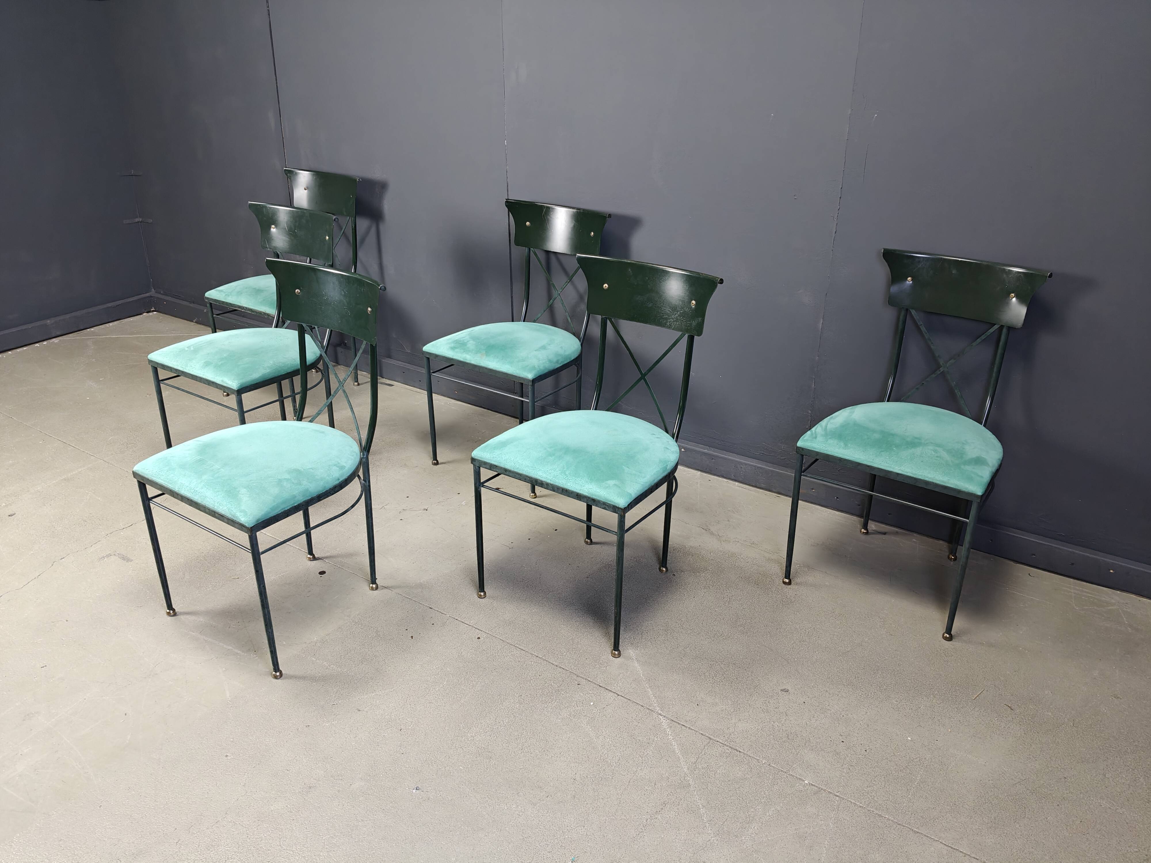 Vintage dining chairs by Belgo chrom, set of 6 - 1970s