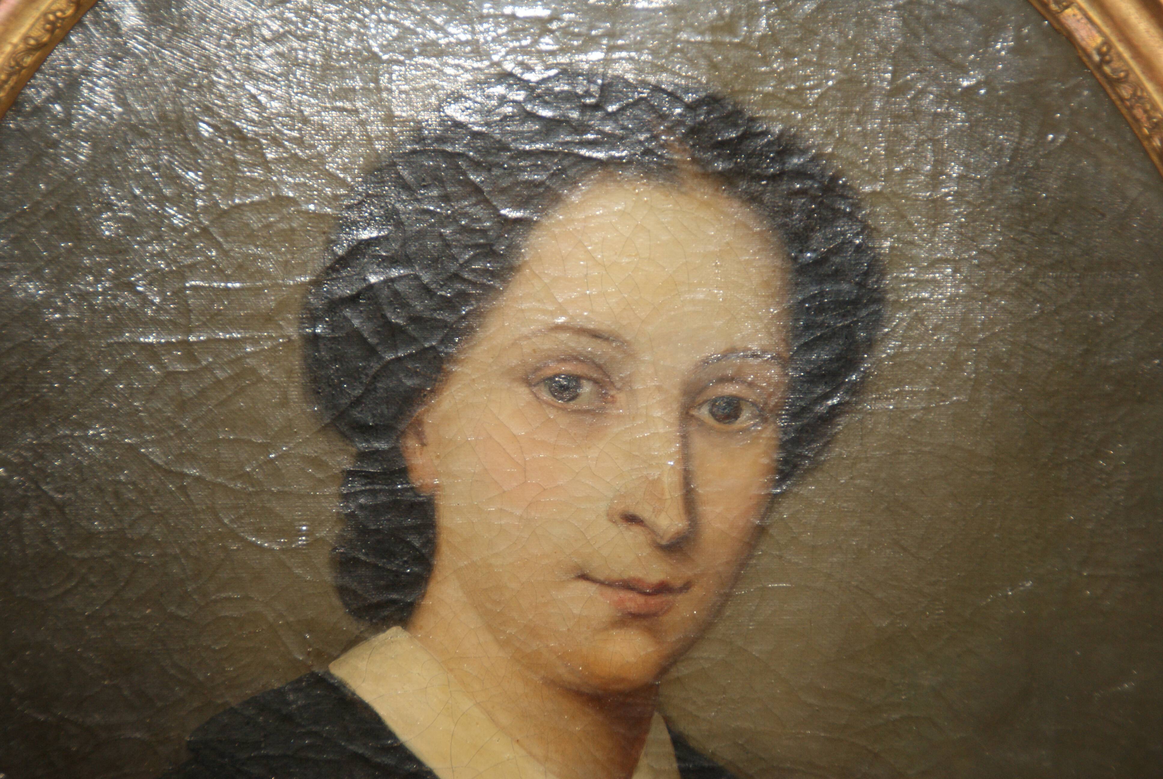 Portrait Elegant Woman oil on canvas, 19th century