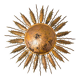 Hollywood Regency Old Sun Golden Flush Mount Light Es