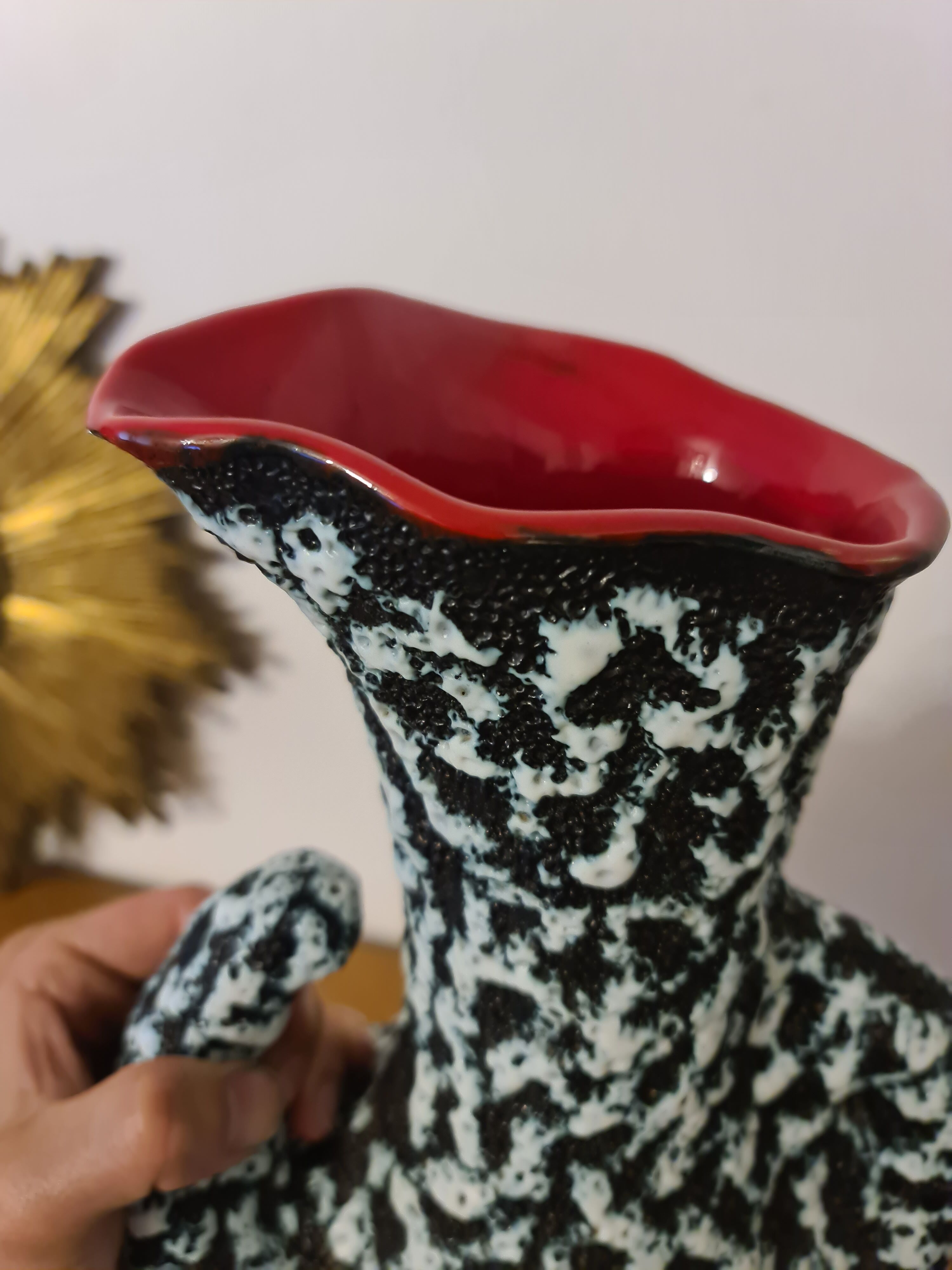 Ceramic vase Vallauris 1950 Lava Foam