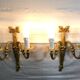 Pair of sconces Bronze 2 lights Louis XVI style